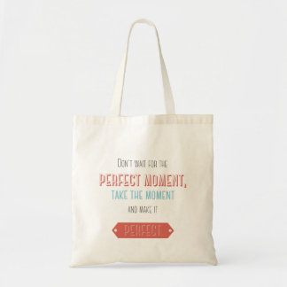 Motivational typographic retro style tote bag