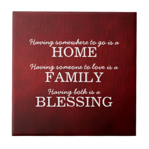 Motivational Typography Family Quote Ceramic Tile