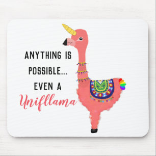 Motivational Unifllama: Unicorn-Flamingo-llama Mouse Pad