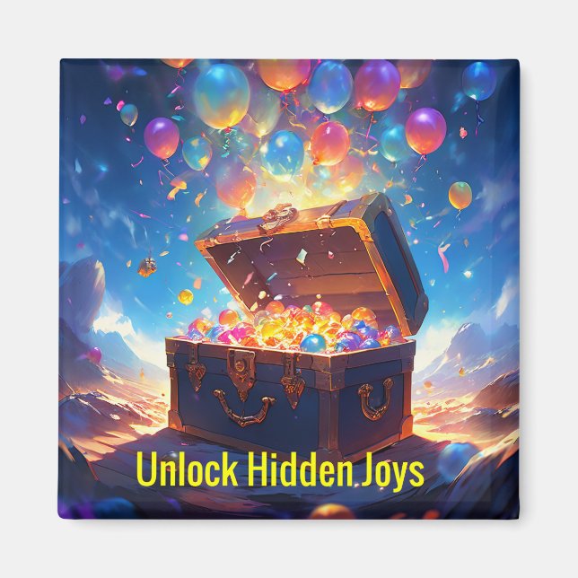 Motivational Unlock Hidden Joys Positivity Magnet (Front)