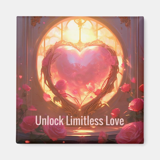 Motivational Unlock Limitless Love Positivity Magnet (Front)