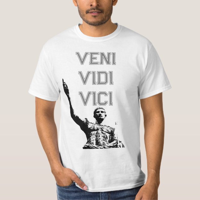 Motivational Veni Vidi Vici Caesar Quote Mens T-Shirt (Front)