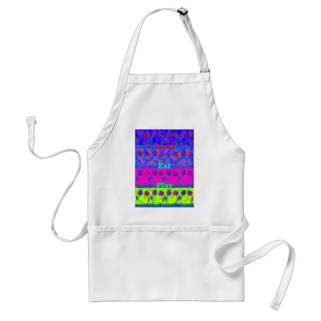 Motivational Vibrant "Eat Love & Play" Art Print Standard Apron (Front)