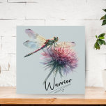 Motivational Watercolor Flower Dragonfly Warrior  Faux Canvas Print<br><div class="desc">Motivational Watercolor Flower Dragonfly Warrior Faux Canvas Print. Beautiful wall art with some added empowerment script typography. If you would like the dragonfly and dandelion painting only, delete the "Warrior" text and the signature line, if you so choose, or add your own inspirational quote or saying in the design editor...</div>