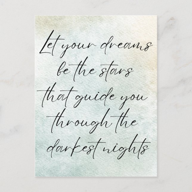 Motivational Watercolor Inspirational Quote  Postcard (Front)