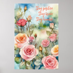 Motivational Watercolor Wall Art Poster 64