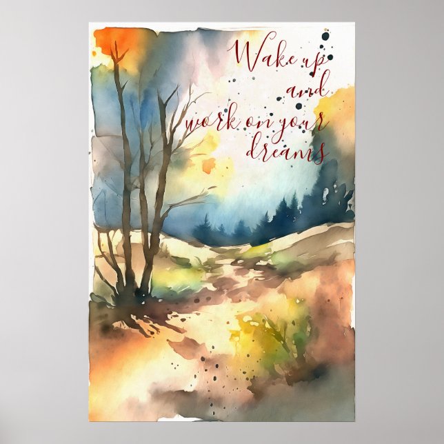 Motivational Watercolor Wall Art Poster 94 (Front)