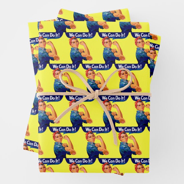Motivational 'We Can Do It!’ Wrapping Paper Sheet (In situ)