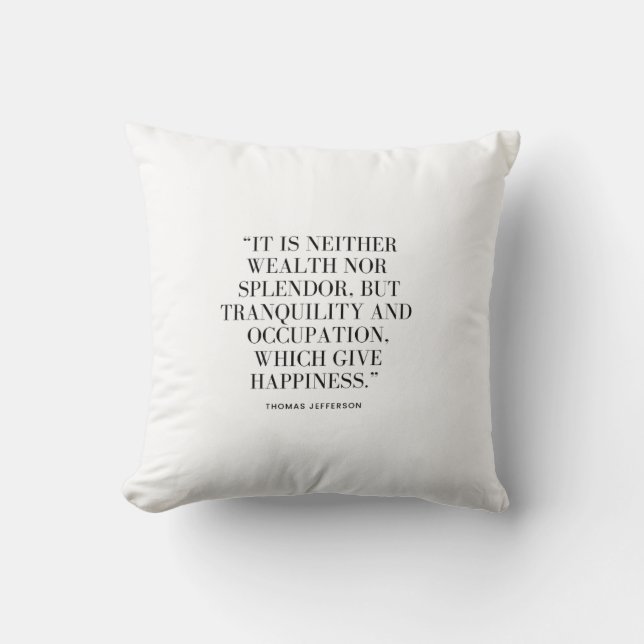 Motivational Wealth and Happiness Quote Pillow (Front)