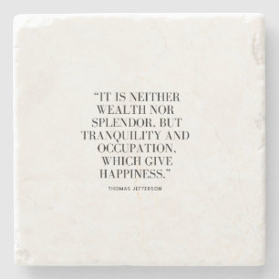 Motivational Wealth and Happiness Quote Stone Coaster