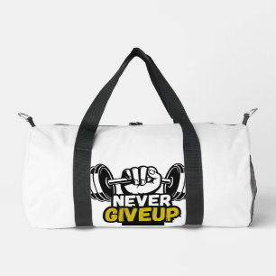 Motivational Weightlifting Gym Design Duffle Bag