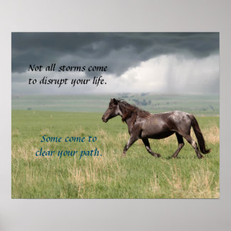 Motivational Wild Mustang Horse Poster