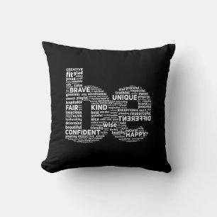 Motivational Word Cloud Throw Pillow