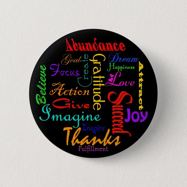 Motivational Word Collage Button (Front)