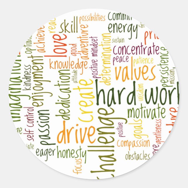 Motivational Words #2 positive attitude Classic Round Sticker (Front)