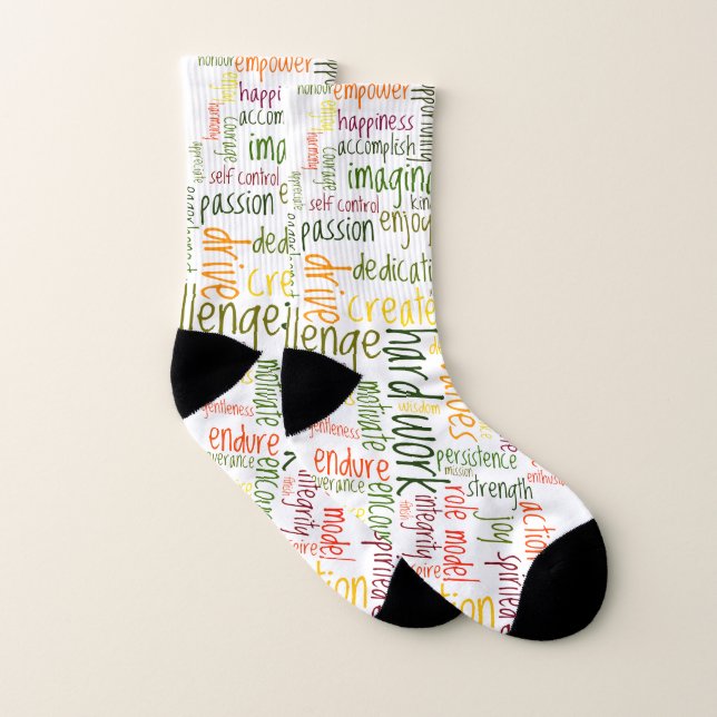 Motivational Words #2 positively encouraging Socks (Pair)