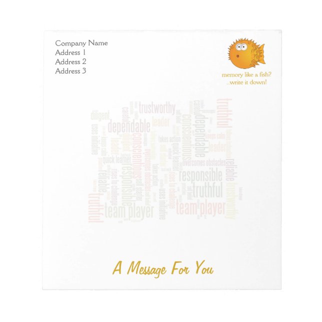 Motivational Words #4 positive values Notepad (Front)