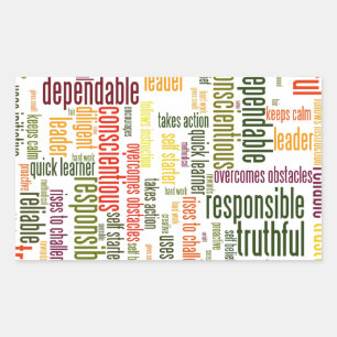 Motivational Words #4 positive values Rectangular Sticker