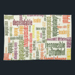 Motivational Words #4 positive values Tea Towel<br><div class="desc">Motivational Words series: Here's a great design using motivational word-art. Designed to boost many personal values,  each time you look at these words,  you should get some subtle encouragement. Each word is carefully selected for being the sorts of values and characteristics that successful people benefit from.</div>