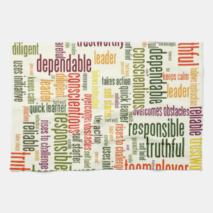 Motivational Words #4 positive values Tea Towel