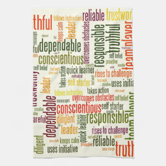 Motivational Words #4 positive values Tea Towel
