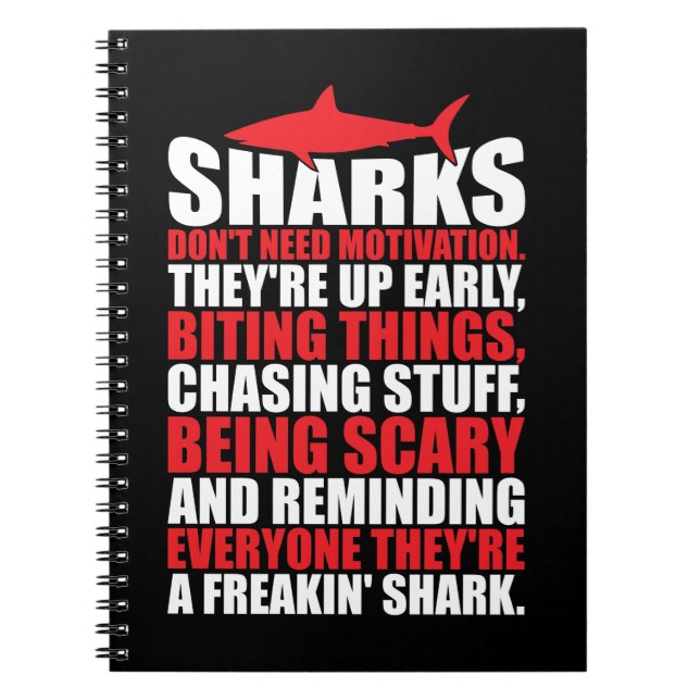 Motivational Words - Be A Shark Notebook (Front)