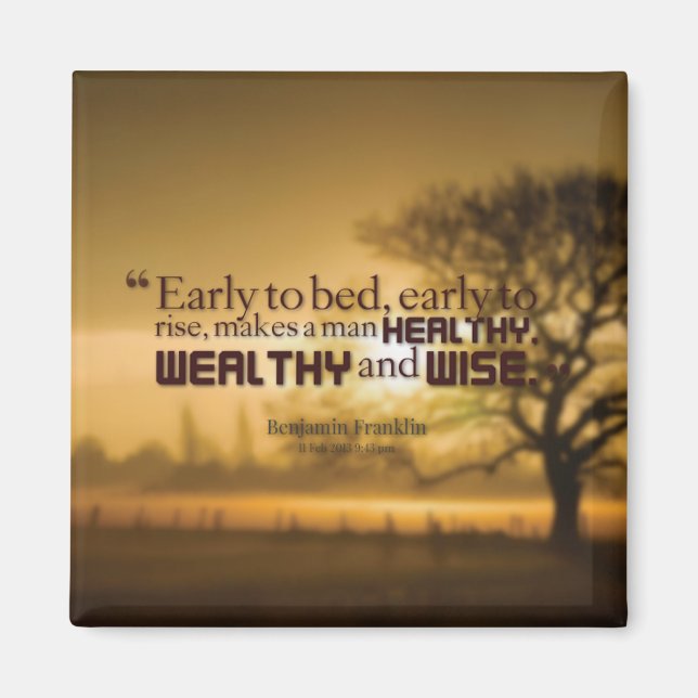 Motivational Words - Benjamin Franklin Quote Magnet (Front)