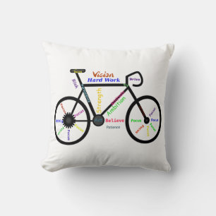 Motivational Words, Biking, Cycling, Bike Men Cushion