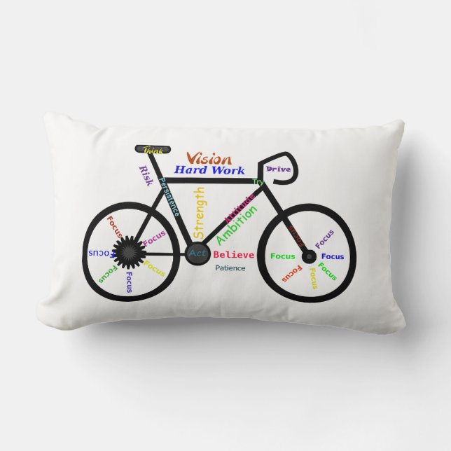 Motivational Words, Biking, Cycling, Bike  Mens Lumbar Cushion (Front)