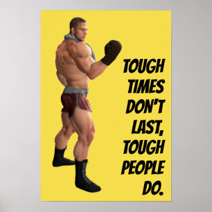 Motivational Words Boxer's Punch Fighter Quote Poster