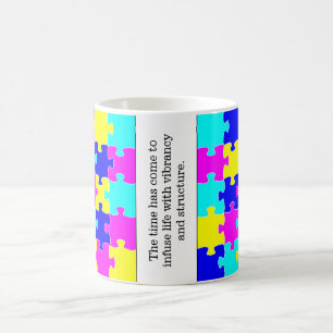 Motivational Words & Colourful Jigsaw Puzzle Piece Coffee Mug