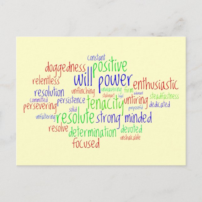 Motivational Words for New Year, Positive Attitude Holiday Postcard (Front)
