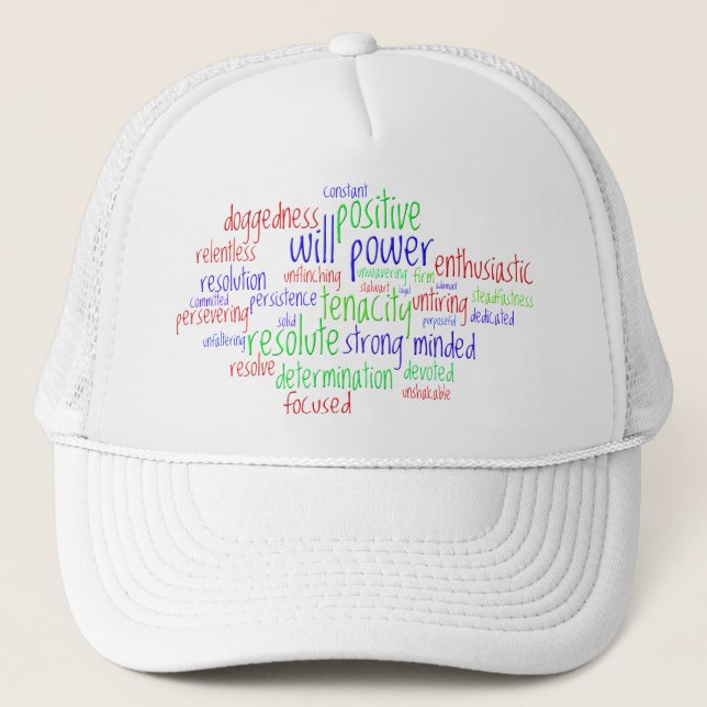 Motivational Words for New Year, Positive Attitude Trucker Hat (Front)