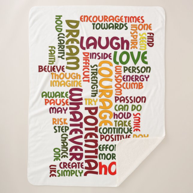 Motivational Words for positive encouragement Sherpa Blanket (Front)