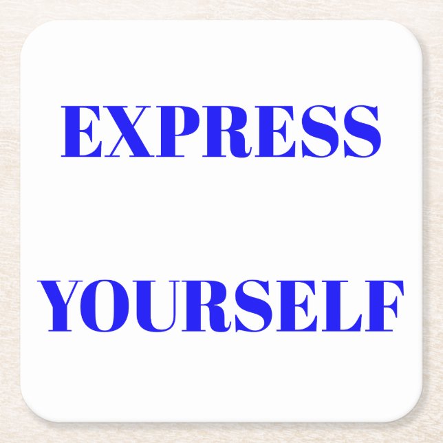 Motivational words ideal inspirational cute design square paper coaster (Front)