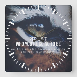 Motivational Words - Perceive and Visualise Square Wall Clock