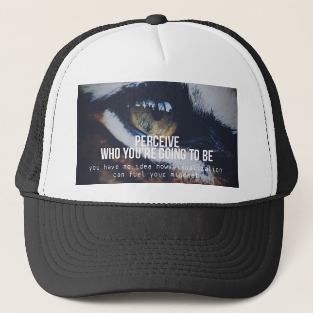 Motivational Words - Perceive and Visualise Trucker Hat (Front)