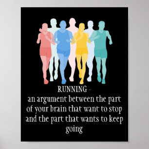 Motivational Words, Running Brain Argument Poster