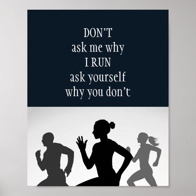 Motivational Words, Running Quote Poster (Front)