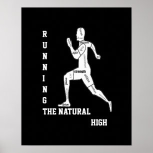 Motivational Words, Running - the Natural High Poster