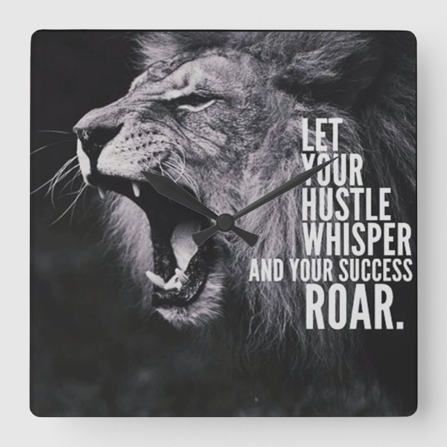 Motivational Words Square Wall Clock (Front)