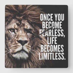 Motivational Words Square Wall Clock