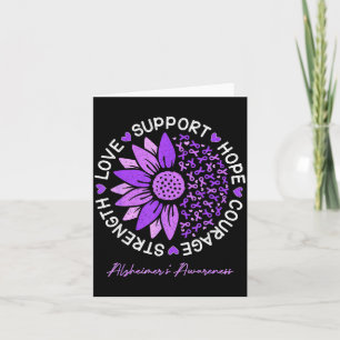 Motivational Words Sunflower Ribbon Alzheimers Card