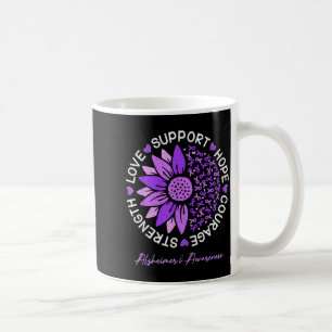 Motivational Words Sunflower Ribbon Alzheimers Coffee Mug