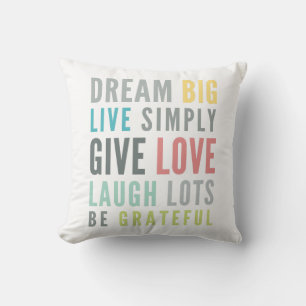 MOTIVATIONAL WORDS TO LOVE BY modern typography Cushion