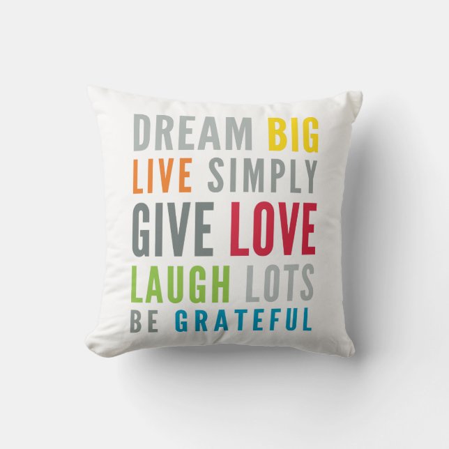 MOTIVATIONAL WORDS TO LOVE BY modern typography Cushion (Front)