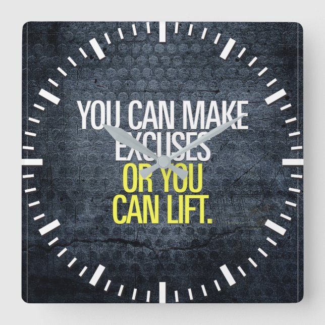Motivational Words - Workout Square Wall Clock (Front)