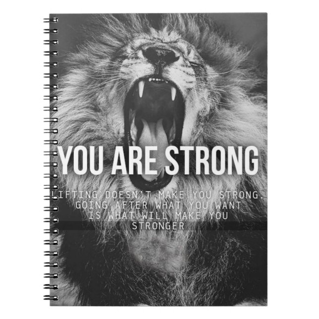 Motivational Words - You Are Strong Notebook (Front)