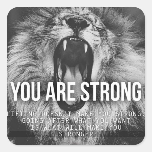Motivational Words - You Are Strong Square Sticker (Front)
