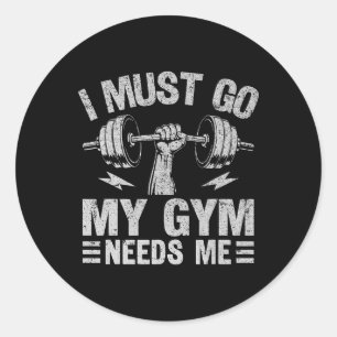 Motivational Workout Fitness Bodybuilding Training Classic Round Sticker